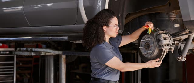 Today’s vehicles are equipped with brakes located on all four wheels. Typically, there’s disc brakes on the front and either disc or drum brakes on the rear. A vehicle’s front brakes proportionally provide most of the stopping power as the vehicle’s weight shifts forward during braking.